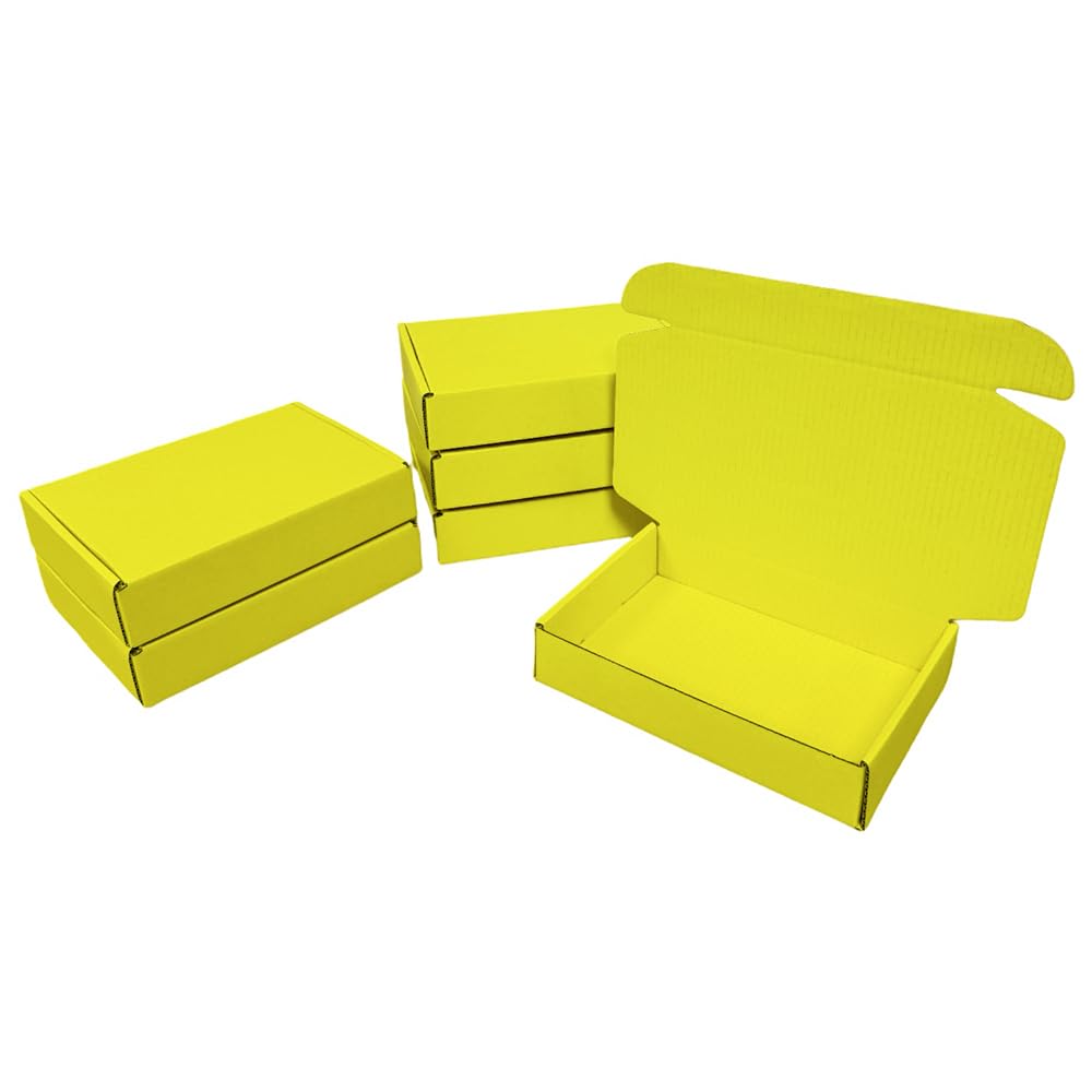 100 Pack 4.1x3x1.2 in Lemon Yellow Mini Shipping Boxes