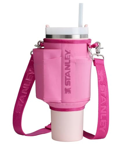 Stanley All Day Quencher Carry All for 40 oz Tumbler with Handle | Crossbody Bag with Phone Holder Pocket, Card Sleeve & Detachable Strap | Water Bottle Carrier Bag | BPA-Free | Peony