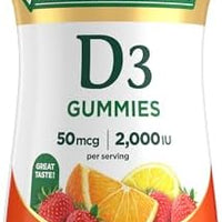 Nature's Bounty Vitamin D3 Gummies, Vitamin Supplement, Supports Immune Health, 50mcg, 2000IU, Mixed Fruit Flavor, 90 Gummies
