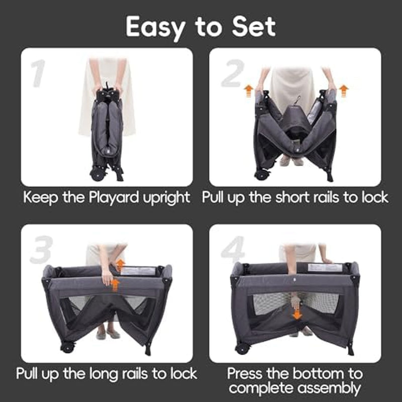 Ofertaza, Pamo babe Pack and Play with Bassinet Baby Playpen Foldable 4 in 1