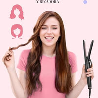 Lopeie Rizador 5 en 1 con cepillo térmico y 4 barriles de cerámica intercambiables (1/2 a 1 1/2 pulgadas), juego de varita rizadora con plancha plana, calentamiento rápido, rizador de pelo de doble voltaje, regalos para mujeres