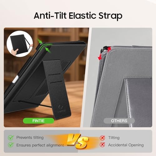 Fintie Stand Case for 11" Kindle Scribe 2025 (3rd Generation) and Kindle Scribe Colorsoft (1st Generation), PU Leather Foldable Stand Cover Auto Sleep/Wake w/Card Slot and Pen Holder, Black