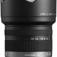 PANASONIC LUMIX G VARIO LENS, 7-14MM, F4.0 ASPH., MIRRORLESS MICRO FOUR THIRDS, H-F007014 (USA BLACK) (Renewed)