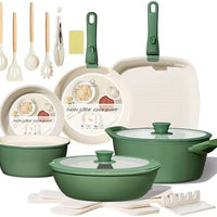 BECIGAR 23PCS Ceramic Pots and Pans Set,Nonstick, Removable Handle Pots and Pans Set, Stackable Pan Set, Ceramic Nonstick Pan Non Stick for Easy Cooking