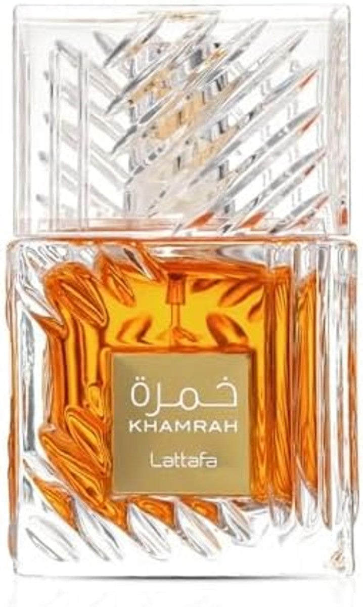 Lattafa Khamrah - Vainilla, picante cálido, ámbar, canela - Perfume Eau de Parfum de larga duración para unisex, 3.40 onzas / 100 ml