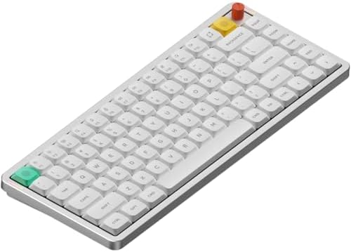 nuphy Air75 V3 Low Profile Mechanical Keyboard, 75% Custom Hot Swappable Wireless Keyboard with Gasket Mount, RGB Backlit, Multi-Device Bluetooth/2.4GHz/USB-C for Mac Windows, White-Brown Nano Switch