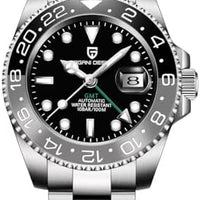 Pagani Design GMT Automatic Mechanical Men's Watch Rotating Ceramic Bezel Stainless Steel Watch with Date Function Men's Sport Watch