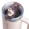 Stanley Quencher ProTour Flip Straw Tumbler with Leakproof Lid 40 oz | Built-In Straw & Handle | Cupholder Compatible for Travel | Insulated Stainless Steel Cup | BPA-Free | Rose Quartz