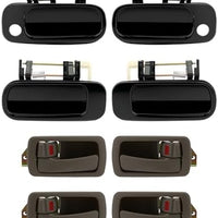 Outside & Inside Door Handles Brown, Compatible with 1992-1996 Toyota Camry | Interior & Exterior Front & Rear Left Driver & Right Passenger Side Door Handle Set, 77619, 90015, 77386, 77401, 80493, 80486