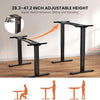 Electric Dual Motor Standing Desk Frame, Adjustable Desk Legs with 3 Memory Controller, Black Frame Only