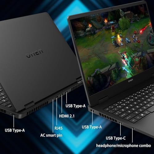 HP Omen 16 Slim Gaming Laptop: Core Ultra 7 255H, NVidia RTX 5060, 16GB DDR5 RAM, 1TB SSD, 16" Full HD+ 2K 100% sRGB 165Hz IPS Display