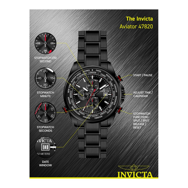 Invicta Aviator Men 50mm Quartz