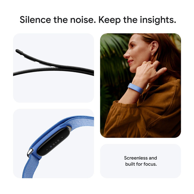 Google Fitbit Air, rastreador de actividad sin pantalla, con seguimiento fitness, ritmo cardíaco y sueño. Coaching IA personalizado