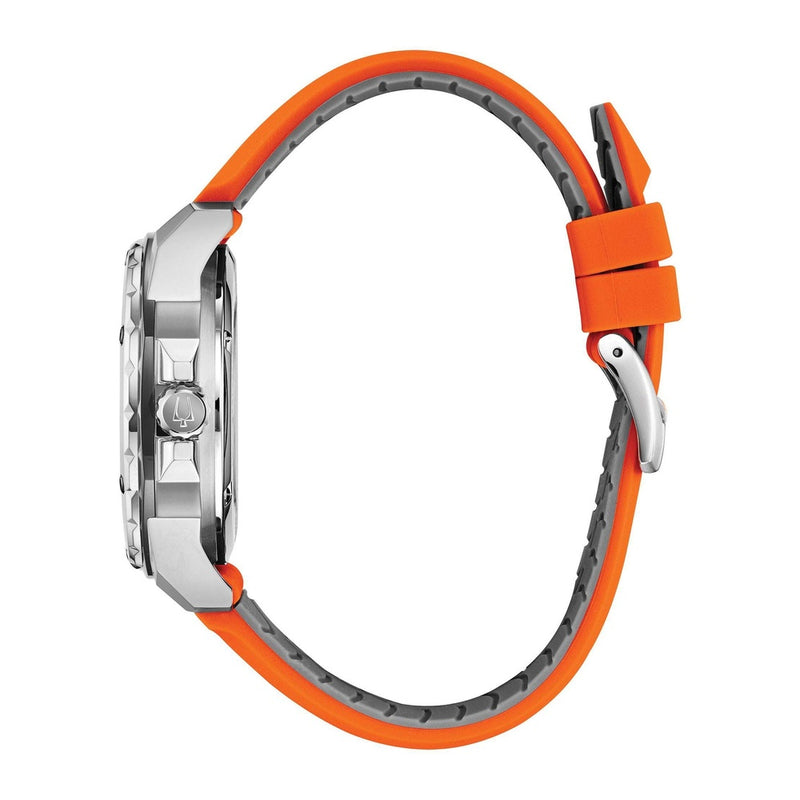 Bulova Marine Star 'Series A' Reloj automático para hombre con correa naranja de silicona, estilo moderno y resistente al agua