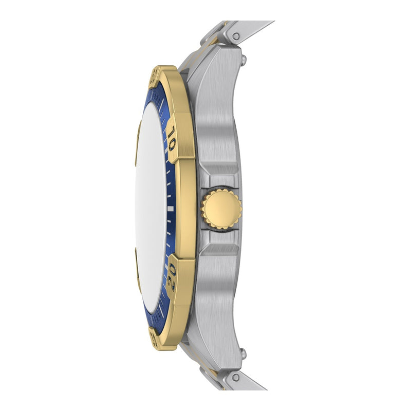 Reloj Fossil Garrett multifuncional de acero inoxidable en dos tonos con estilo deportivo y profundidad resistente al agua