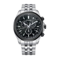 Reloj cronógrafo clásico Eco-Drive de Citizen para hombre en acero inoxidable con calendario perpetuo y taquímetro