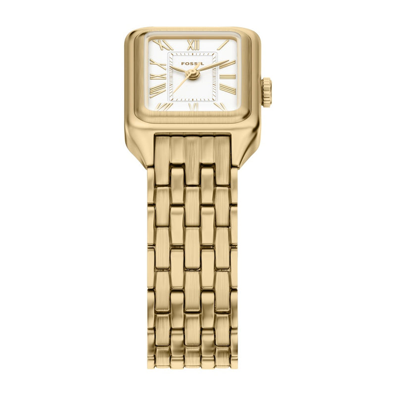 Fossil Raquel Reloj para mujer de cuarzo y acero inoxidable en color dorado con 3 manecillas y calendario
