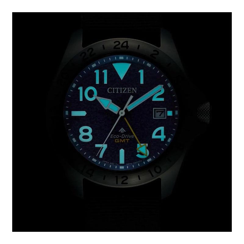 Reloj Citizen Promaster Land GMT Eco-Drive - Esfera Azul (BJ7150-09L)