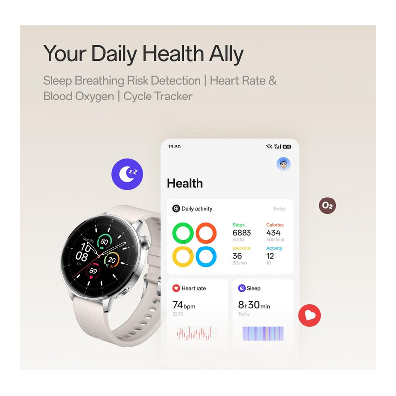 Reloj Oneplus 3 De 43mm En Acero Negro Con Wearos, Almacenamiento De 32gb, Batería De 60 Horas, Bluetooth Y Navegación Gps