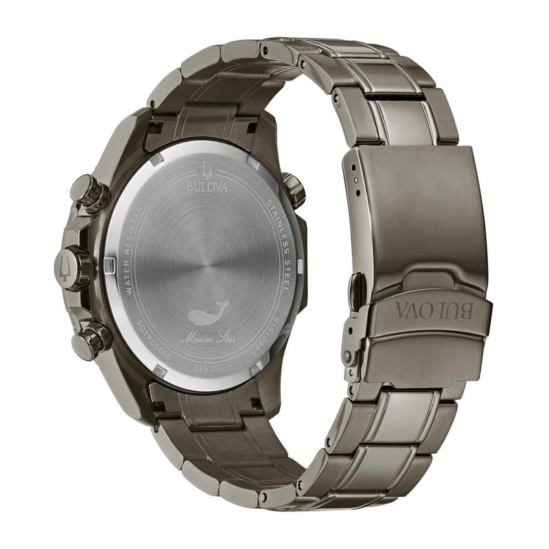 Reloj cronógrafo para hombre Bulova Marine Star, diseño elegante con 6 manecillas y acero inoxidable gris