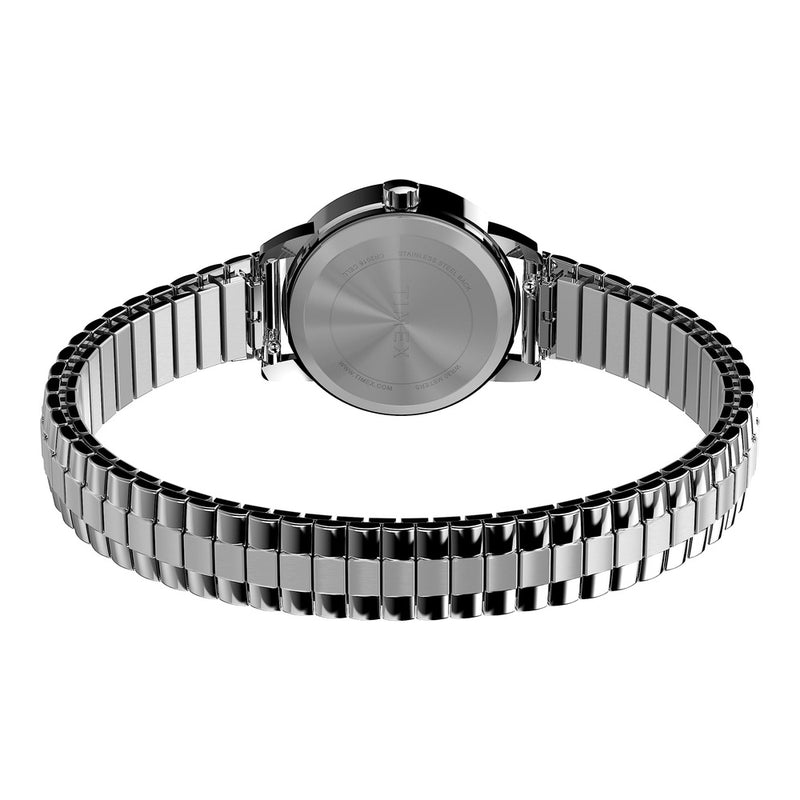 Timex Reloj Easy Reader para mujer con estilo clásico y banda de acero inoxidable resistente al agua