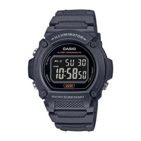 Reloj digital Casio modelo W-219H-8BVCF unisex resistente al agua con luz LED, cronómetro y batería de larga duración