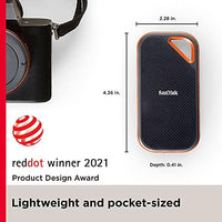 SANDISK 2TB Extreme PRO Portable SSD - Up to 2000MB/s - USB-C, USB 3.2 Gen 2x2, IP65 Water and Dust Resistance, Updated Firmware - External Solid State Drive - SDSSDE81-2T00-G25