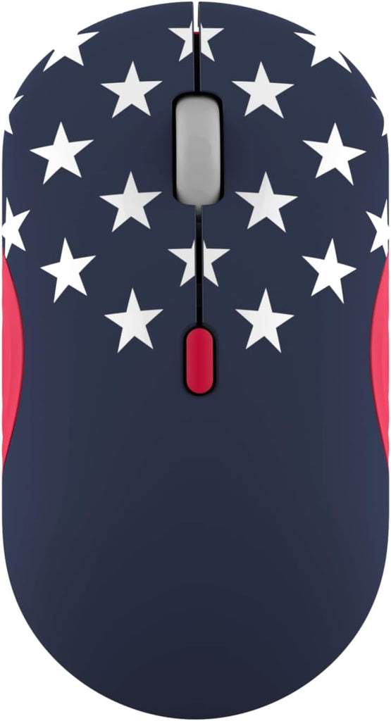 Lenovo 350 Bluetooth Silent Mouse (Fan Edition), Wireless Ergonomic Ambidextrous Design, Bluetooth 5.3, Adjustable DPI up to 2400, 36 Month Battery Life, Recycled Materials, USA Flag