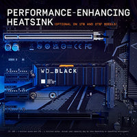WD_Black SN850X 4TB NVMe SSD with Heatsink - M.2 2280, Up to 7,300 MB/s Read speeds, Up to 6,300 MB/s Write speeds, Gaming Expansion, High Performance Internal Solid State Drive - WDS400T2XHE