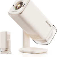 Aurzen BOOM Air Google TV Portable Projector with USB-C Powered, Off-White
