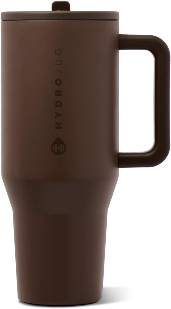 HydroJug Traveler 40oz, Insulated Tumbler with Handle & Straw, Chestnut