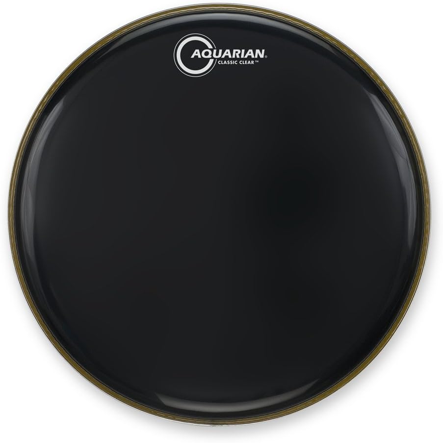 Aquarian Drumheads CC18BK Classic Clear 18-inch Tom Tom Drum Head, gloss black