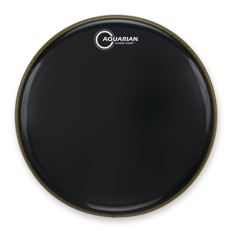 Aquarian Drumheads CC18BBK Classic Clear 18-inch Bass Drum Head, gloss black