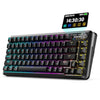 Redragon K708 Pro Wireless Mechanical Keyboard, Gasket RGB Gaming Keyboard with 81 Programmable Custom Keys, 3-Modes Wireless Bluetooth with Hot-Swap Pre-Lubed Leopard L Switch, Screen & Knob, Black