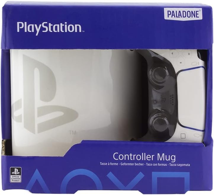 Paladone PlayStation Shaped Ceramic Coffee Mug – Officially Licensed PS5 Novelty Gift Featuring Controller Handle, 480 ml (16 fl oz)