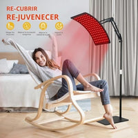 Terapia de luz roja para cara y cuerpo, lámpara de terapia de luz roja infrarroja con soporte LED de 660 nm de luz roja terapéutica y dispositivo de luz infrarroja de 850 nm para el cuerpo