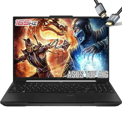 ASUS TUF Gaming A16 Laptop -16inch WUXGA Display 165Hz 100% sRGB - AMD Ryzen7 7735HS Beat i7-12650H - AMD Radeon RX7600S Beat RTX 4060-32GB RAM - 2TB PCIe SSD - Backlit Keyboard - HDMI Cable