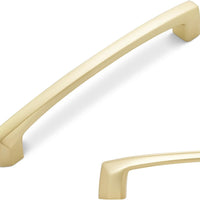 BUKOBYHE 10 Pack 6-1/4 Inch(160mm) Kitchen Cabinet Handles Brushed Brass Cabinet Pulls Zinc Alloy Drawer Pulls Solid Kit