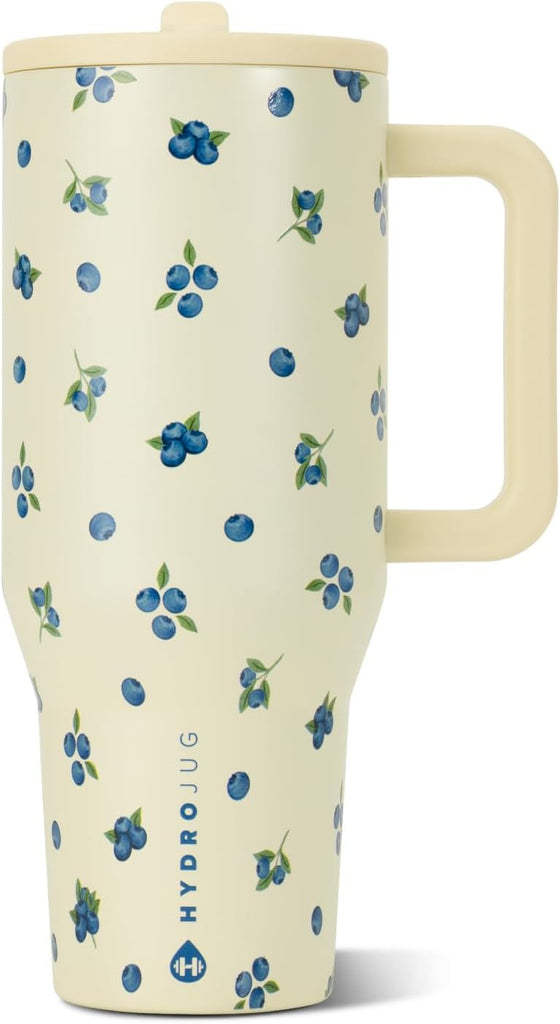 HydroJug Traveler 40oz, Insulated Tumbler with Handle & Straw, Freshly Pick'd
