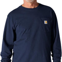 Carhartt Men's Dearborn Loose LS T-Shirt, Navy, X-Large - Large / Brite Lime