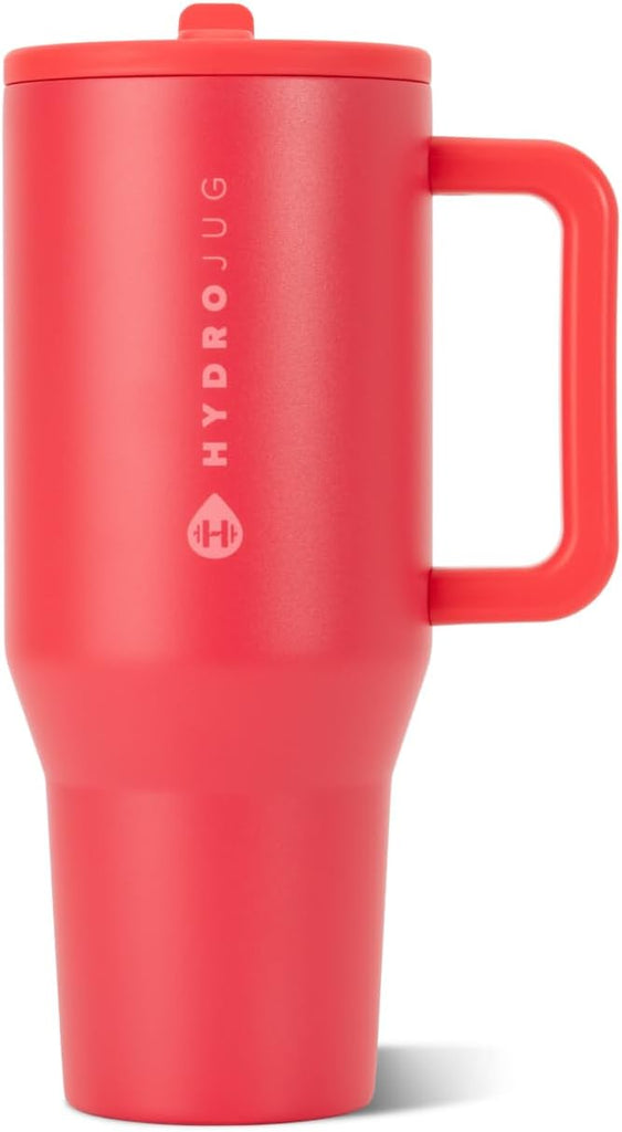 HydroJug Traveler 32oz, Insulated Tumbler with Handle & Straw, Fruit Punch