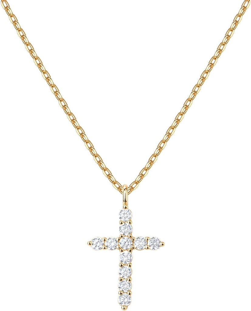 Ofertaza, PAVOI 14K Gold Plated Cubic Zirconia Cross Necklace