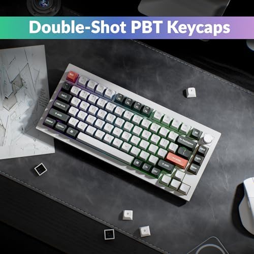 Keychron Q1 Ultra 8K 75% Wireless Mechanical Keyboard, Aluminum Hot-Swappable RGB, Red Switch, 82 Keys, 600h Battery Life, 2.4GHz/Bluetooth/Wired, ZMK Programmable, Mac Windows Linux – White
