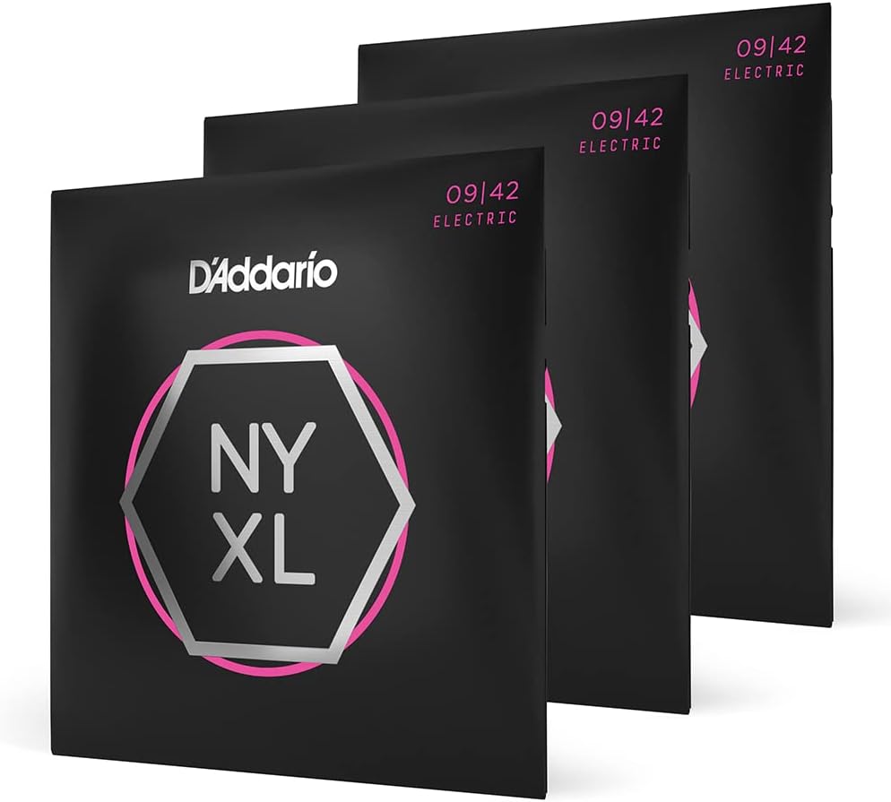 D'Addario NYXL0942-3P Electric Guitar Strings, 09-42, 3 Sets