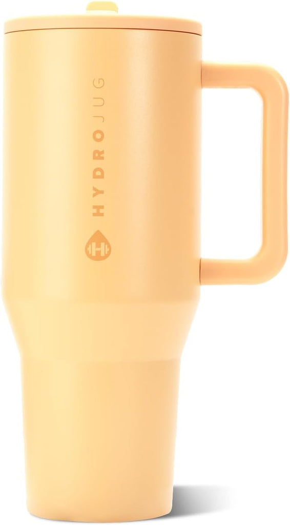 HydroJug Traveler 32oz, Insulated Tumbler with Handle & Straw, Marigold
