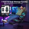 7-Point Massage Gaming Chair, 175° Gaming Recliner with Footrest Ergonomic Computer Office Chair High Back Video Game Chair with Lumbar Support, Upgraded Version, Black
