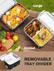 EAST OAK Cordless Electric Lunch Box for Adults, Heated Lunch Box Battery Powered with Automatic Heating, 5.5 Cups Portable Food Warmer with Removable Tray Divider