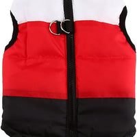 MaruPet Winter Dog Vest - Waterproof Windproof Warm Coat for Cold Weather - Small Medium Dogs (Not Big Dogs) - White/Red