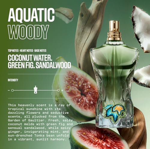 Jean Paul Gaultier Le Beau Paradise Garden Eau de Parfum for Men - Long Lasting Fresh Woody Aquatic Mens Cologne with Coconut Water, Green Fig & Sandalwood - Designer Fragrance Spray, 4.2 oz