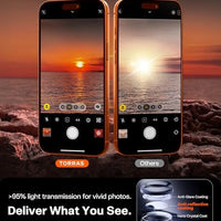 TORRAS for iPhone 17 Pro Max Camera Lens Protector, Cosmic Orange, 1 Pack | One-Piece Camera Protection, Full Camera Island Coverage, 1:1 Invisible Fit, Metal Frame & 9H+ Glass, 12FT Drop Protection